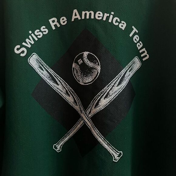 Vintage Heavyweight Lee’s Forrest Green Swiss Re American Crewneck Sweatshirt - - Picture 6 of 6